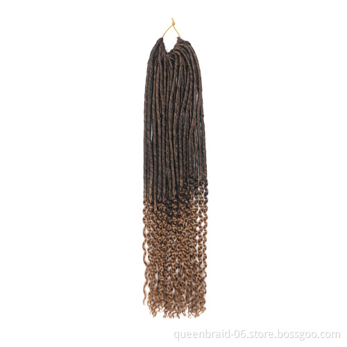 Soft Goddess Locs Synthetic Braiding Hair Crochet Dreadlocks Hair Extensions Ombre Curly Fauxlocs Crochet Braids Goddess Faux Lo